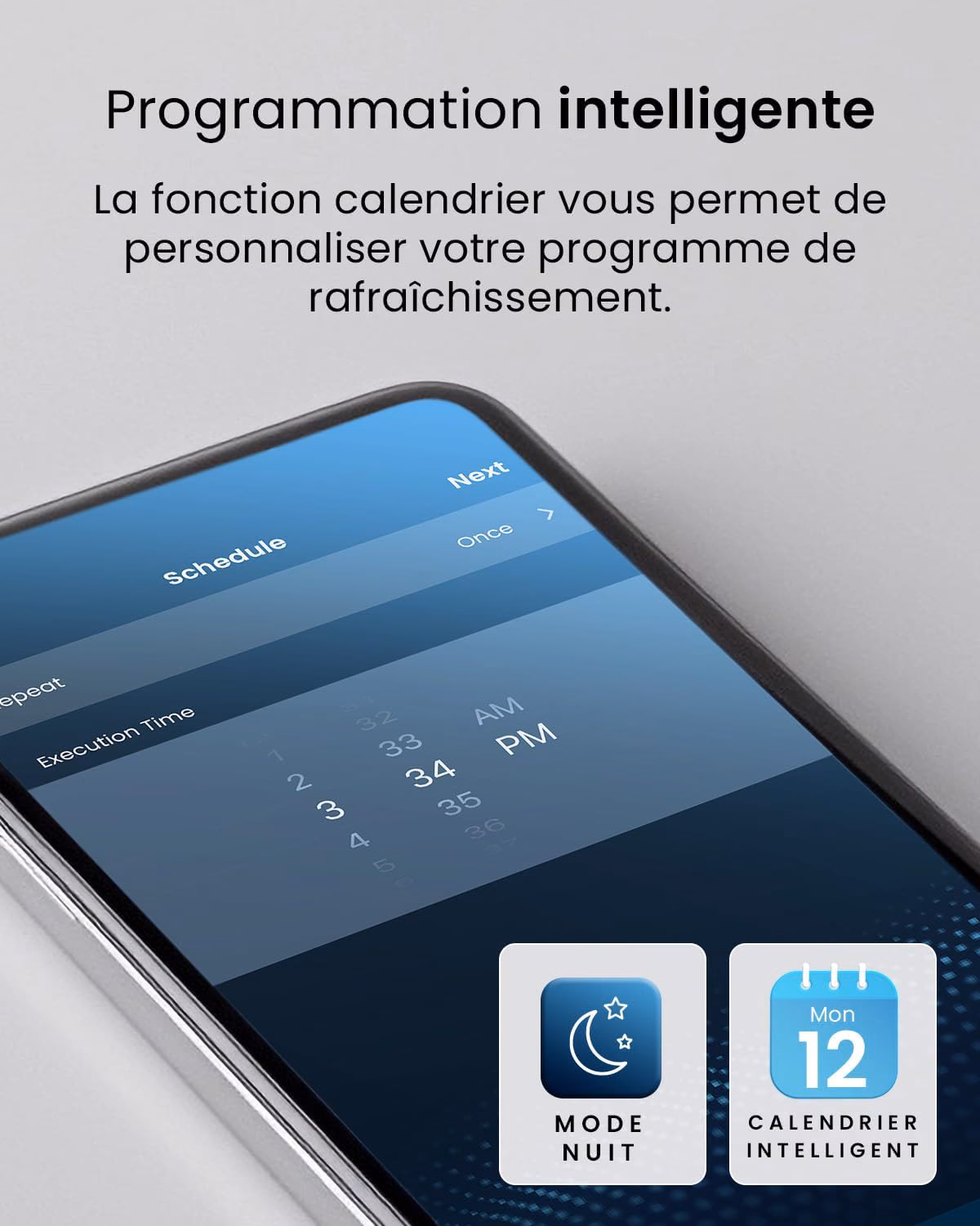 Télécommande infrarouge fournie pour pilotage complet à distance