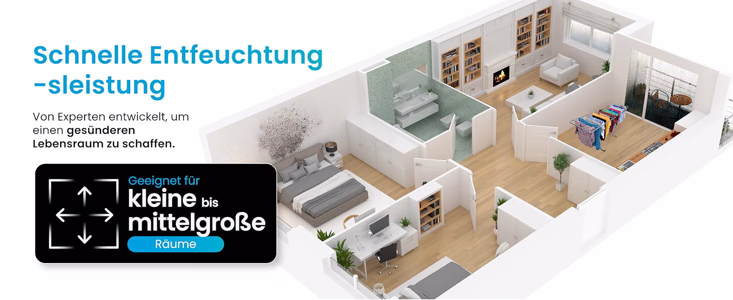 Infografik - Ultra-leise 39dB, ideal Schlafzimmer