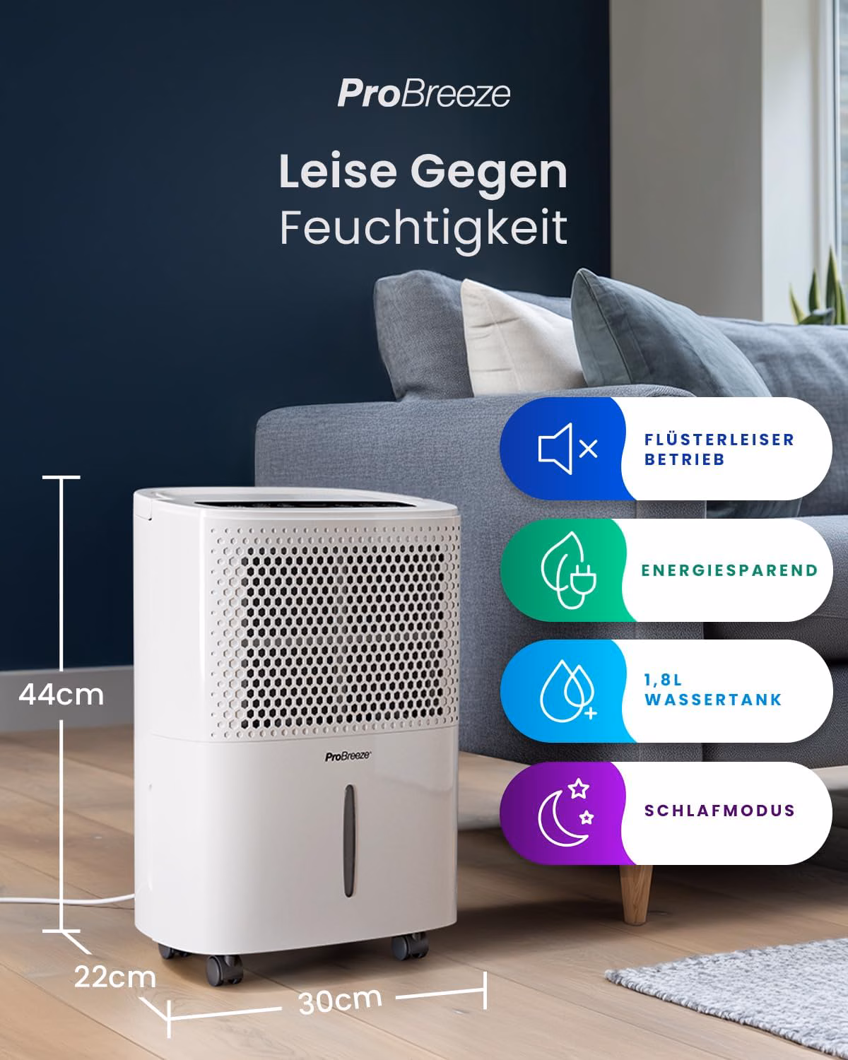 Intelligentes Touch-Bedienfeld mit Echtzeit-Feuchtigkeitsanzeige