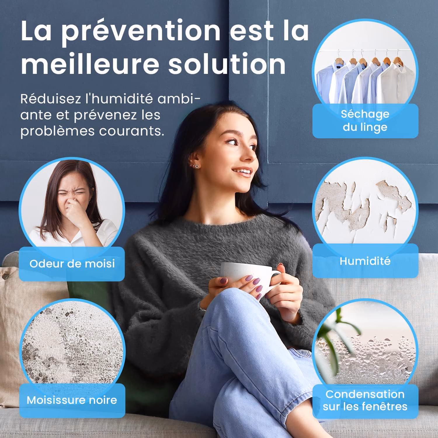 Système de drainage continu avec tuyau inclus pour fonctionnement autonome