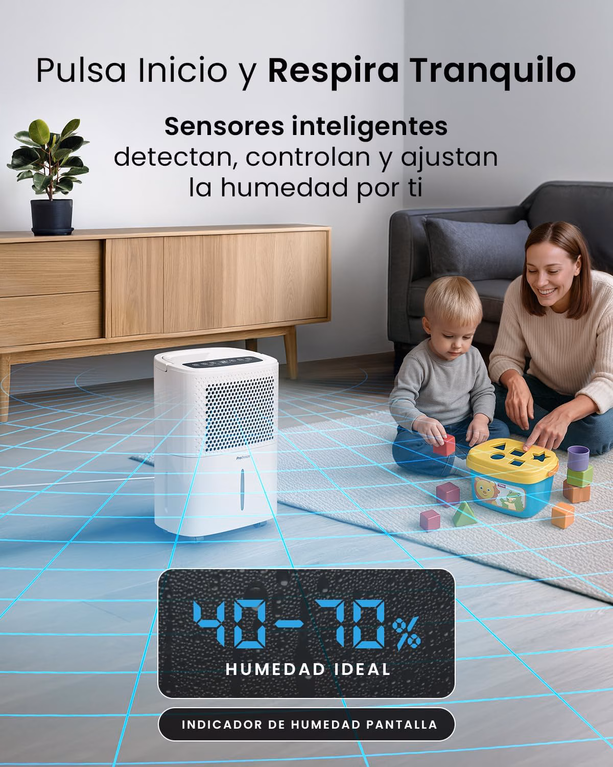3 modos inteligentes - Auto, Continuo y Noche con temporizador 24h