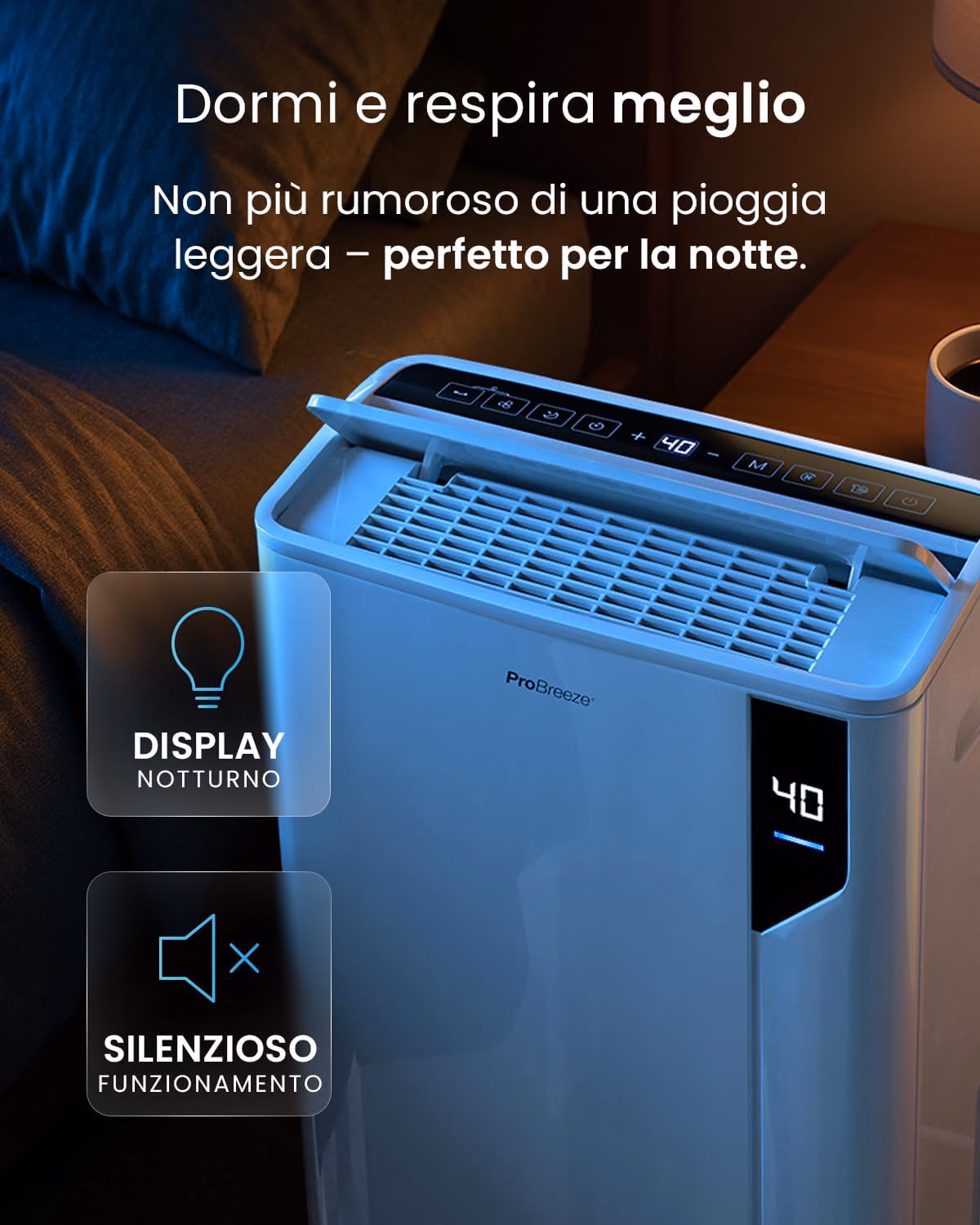 Grande serbatoio 5,5L con spegnimento automatico