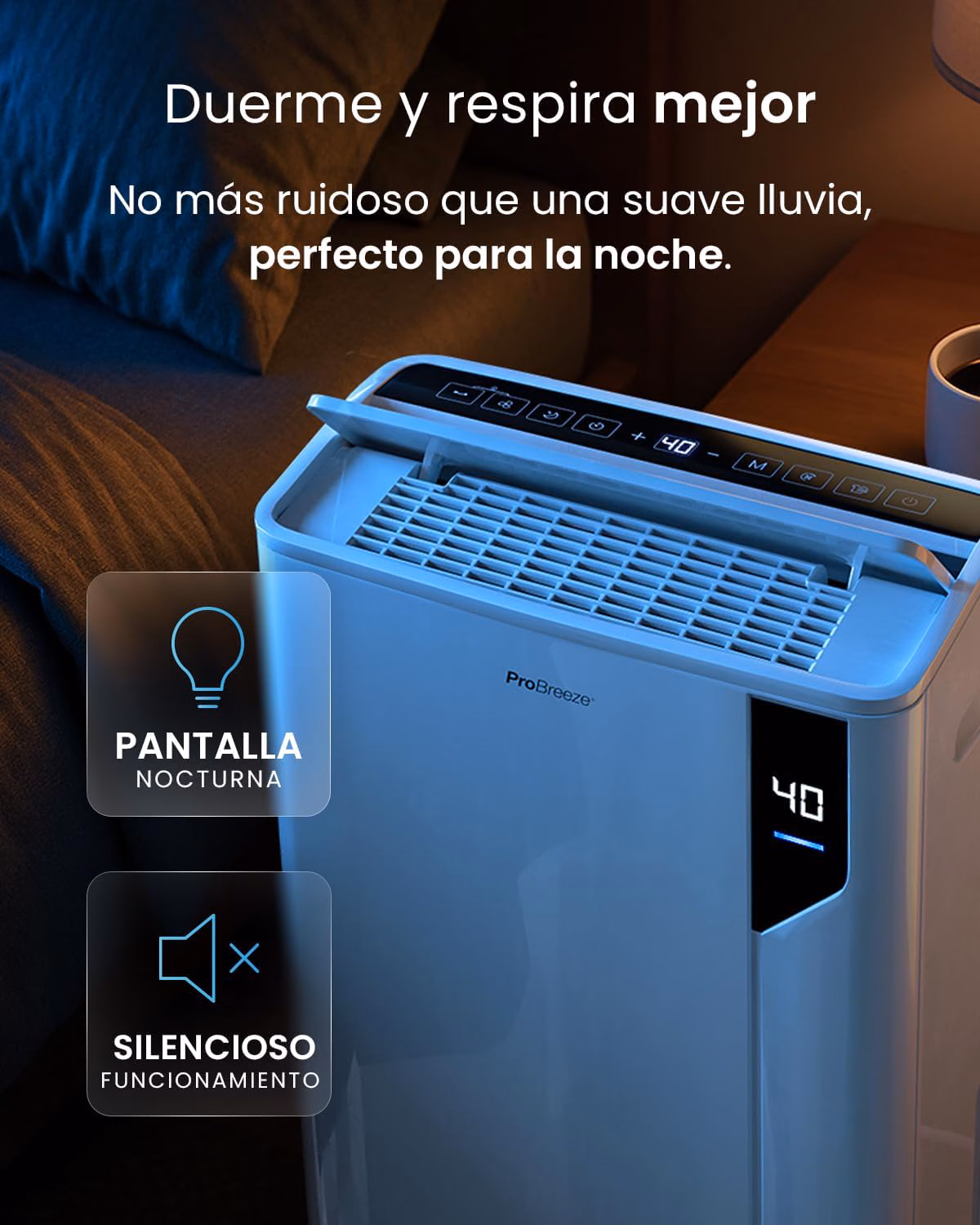 Gran tanque de agua 5,5L con apagado automático