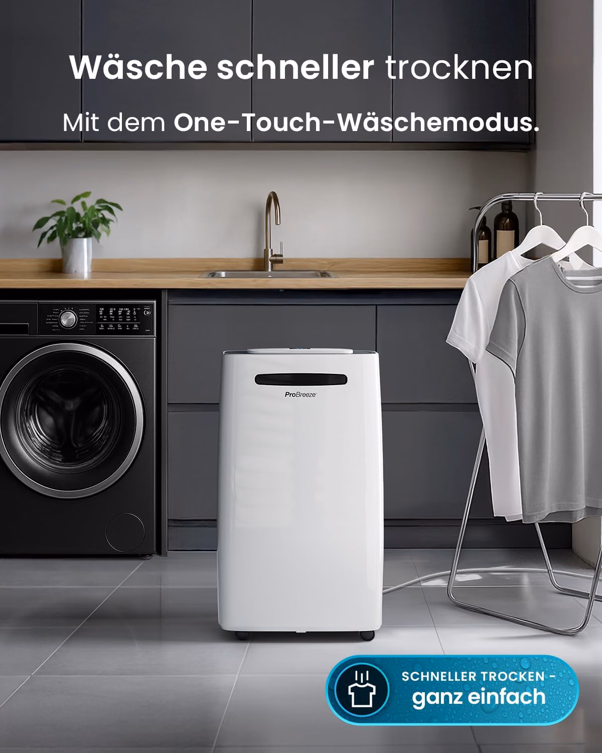 Großer 5,5L Wassertank mit automatischer Abschaltung