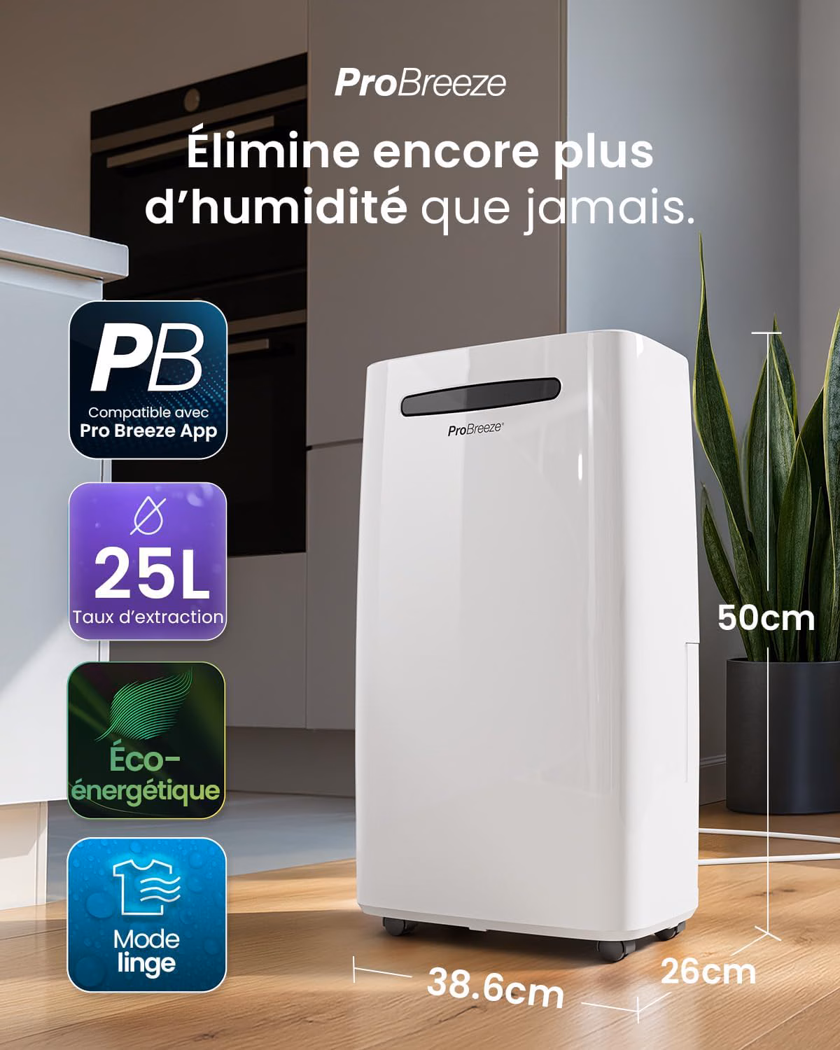 Fonction oscillation automatique 90° pour couverture optimale