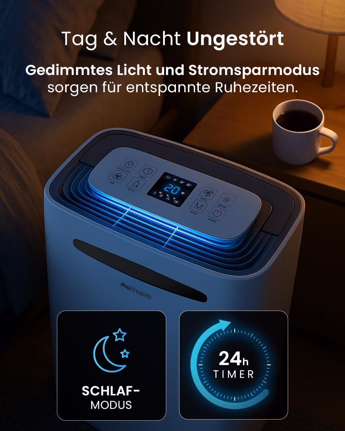 5 Betriebsmodi einschließlich professionellem Wäschetrocknen