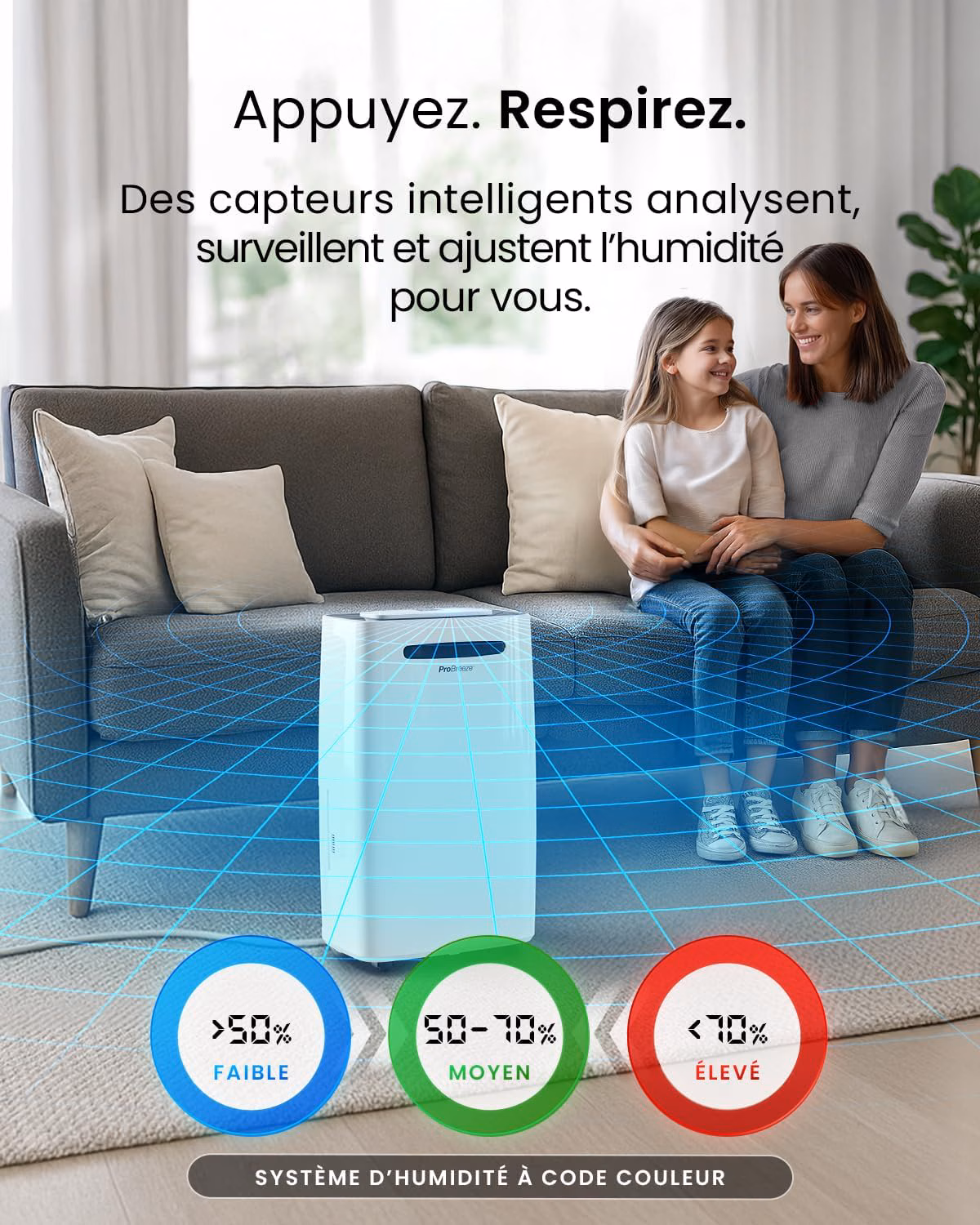 Contrôle WiFi via application mobile iOS et Android Pro Breeze